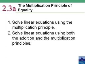 Multiplication principle of equality