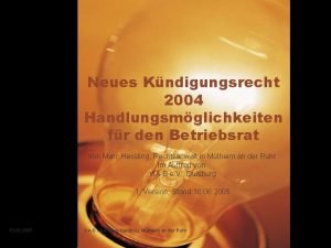 Neues Kndigungsrecht 2004 Handlungsmglichkeiten fr den Betriebsrat von