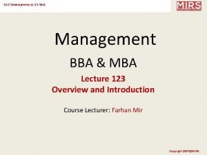 Skill Development at its Best Management BBA MBA
