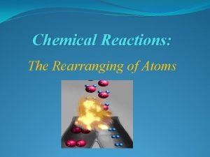 Chemical Reactions The Rearranging of Atoms Rearranging Atoms