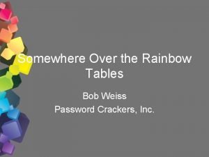 Free rainbow table