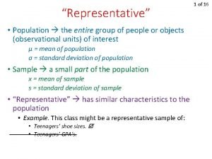 Representative sample example