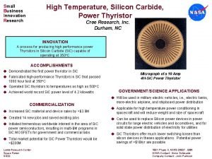 High Temperature Silicon Carbide Power Thyristor Small Business