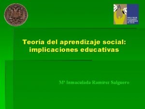 Teora del aprendizaje social implicaciones educativas M Inmaculada