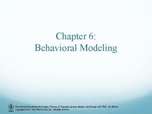 Chapter 6 Behavioral Modeling Power Point Presentation for