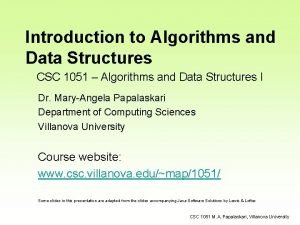 Introduction to Algorithms and Data Structures CSC 1051