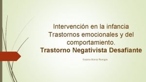 Intervencin en la infancia Trastornos emocionales y del