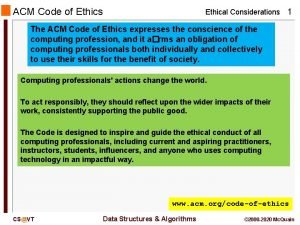 Acm code of ethics