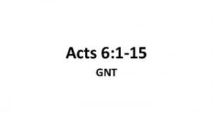 Acts 6 1-15