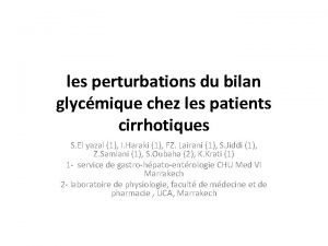 les perturbations du bilan glycmique chez les patients