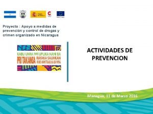 Proyecto Apoyo a medidas de prevencin y control