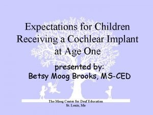 Expectations for Children Receiving a Cochlear Implant at