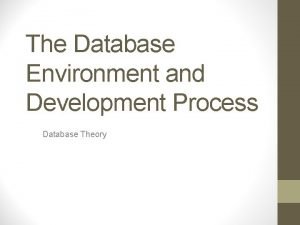 The database environment and development process