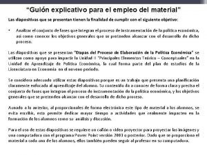 Guin explicativo para el empleo del material Las