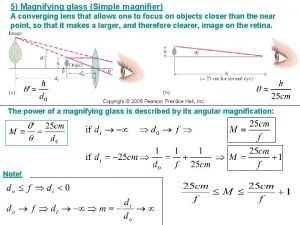 Magnification formula of lens