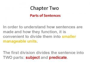 Two parts of sentences