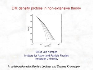 DM density profiles in nonextensive theory Eelco van DM density profiles in nonextensive theory Eelco van
