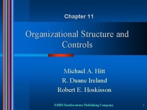 Organizational structure and controls chapter 11