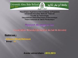 Rpublique Algrienne Dmocratique et Populaire Universit Aboubekr Belkaid