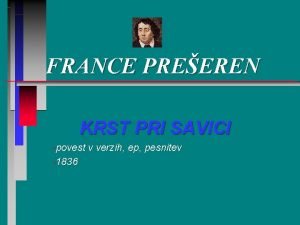 FRANCE PREEREN KRST PRI SAVICI povest 1836 v