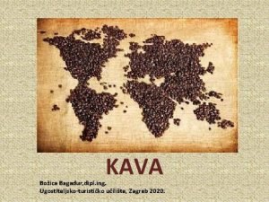 Kava KAVA Boica Bagadur dipl ing Ugostiteljskoturistiko uilite