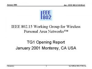 January 2001 doc IEEE 802 15 01014 r