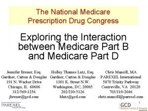 The National Medicare Prescription Drug Congress Exploring the