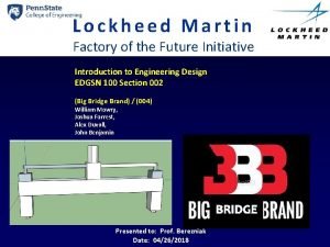 Lockheed Martin Factory of the Future Initiative Introduction