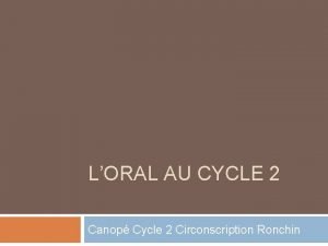 LORAL AU CYCLE 2 Canop Cycle 2 Circonscription