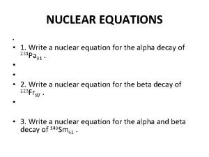 Nuclear equation definition