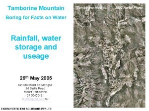 Tamborine mountain rainfall