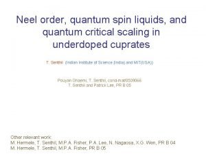 Neel order quantum spin liquids and quantum critical