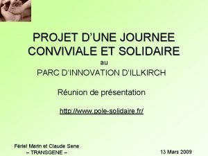 PROJET DUNE JOURNEE CONVIVIALE ET SOLIDAIRE au PARC