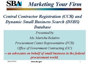 Small dynamic business search from the ccr home page