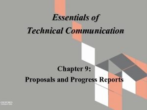 Example of progress report in technical writing