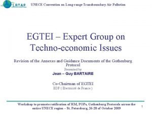 UNECE Convention on Longrange Transboundary Air Pollution EGTEI