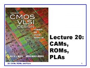 Lecture 20 CAMs ROMs PLAs 20 CAMs ROMs Lecture 20 CAMs ROMs PLAs 20 CAMs ROMs