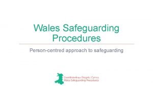 Wales safeguarding procedures