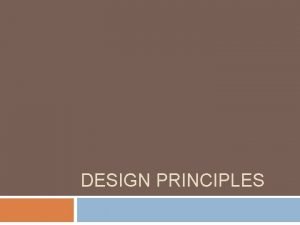 Repetition in design principles