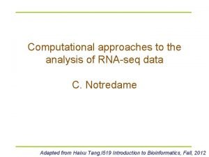 Computational approaches to the analysis of RNAseq data