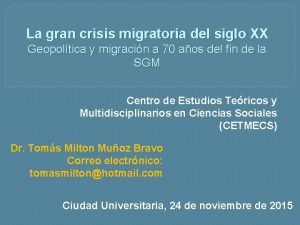 La gran crisis migratoria del siglo XX Geopoltica