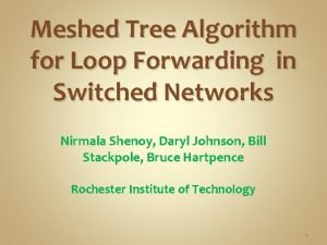 Meshed Tree Algorithm for Loop Forwarding in Switched