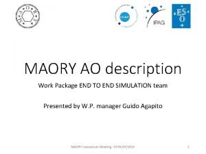 MAORY AO description Work Package END TO END