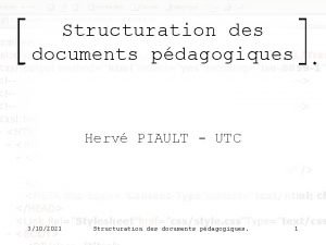 Structuration des documents pdagogiques Herv PIAULT UTC 3102021