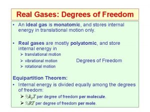 Degree of freedom of gases
