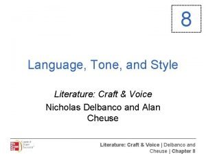 Literature craft and voice