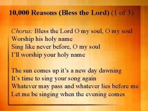 10 000 Reasons Bless the Lord 1 of