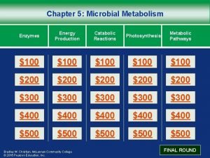 Chapter 5 Microbial Metabolism Enzymes Energy Production Catabolic