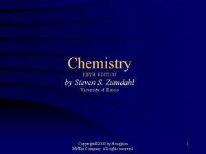 Chemistry FIFTH EDITION by Steven S Zumdahl University