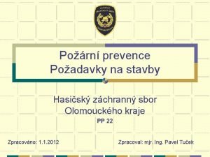 Porn prevence Poadavky na stavby Hasisk zchrann sbor